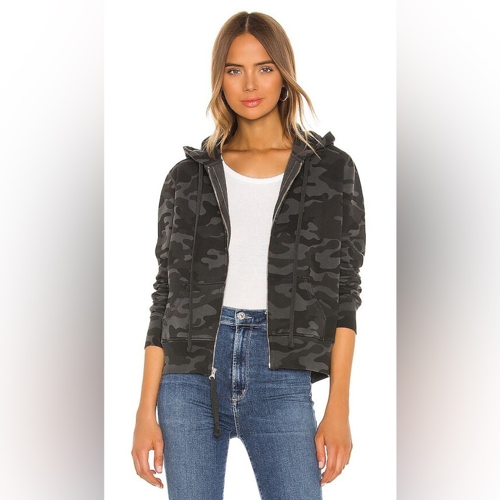 NILI LOTAN Callie Sample Hoodie in Black Camo S